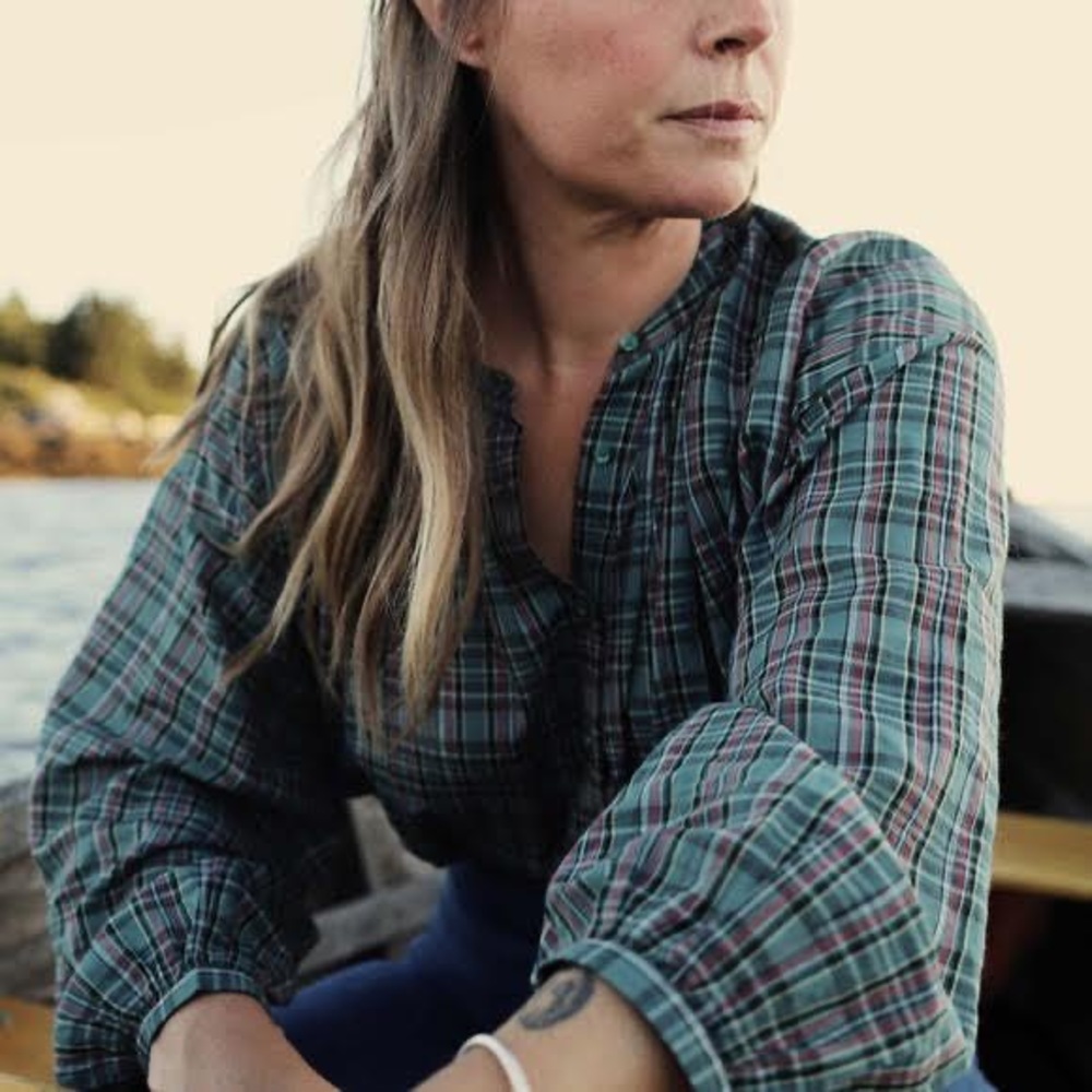 Doen Jane Blouse in Pond Promenade Plaid XS